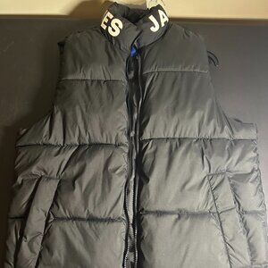 Jack and Jones Black Puffer Vest